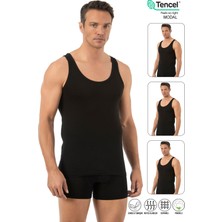 Özkan Underwear Özkan 10852 3'lü Paket Erkek Premium Esnek Kumaş Pamuklu Modal Kalın Askılı Atlet