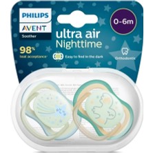 Philips Avent Ultra Air Night Gece Emziği 0-6 Ay Erkek Lateks Özellikli Karanlıkta Parlar