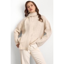 Olcay Bisiklet Yaka Atkı Salaş Kalın Kazak Taş 8280