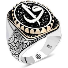 Gumush Gümüş Elif Vav Oval Erkek Yüzük
