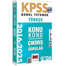 Yargı 2026 Kpss Türkçe Çıkmış Sorular 2016-2025 Konu Konu Çözümlü Yargı Yayınları