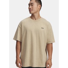 Under Armour 1389147-234-UA M Hw Os Logo Wash Ss Kahve Bisiklet Yaka Normal Düz Erkek T-Shirt