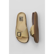 Bueno Shoes Sarı Nubuk Kadın Düz Terlik 01WS11003 01WS11003