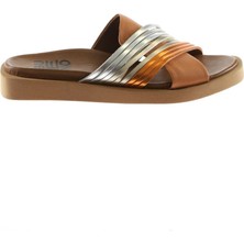 Bueno Shoes Taba Multi Deri Kadın Düz Terlik 01WU3315 01WU3315
