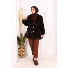 Bym Fashion Düğmeli Kaban 70059 Kahverengi