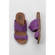 Bueno Shoes Lila Deri Kadın Düz Terlik 01WU4235 01WU4235