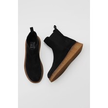 Bueno Shoes Siyah Süet Kadın Düz Bot 01WV5203 01WV5203