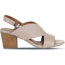Bueno Shoes Gri Deri Kadın Topuklu Sandalet 01WN2603 01WN2603