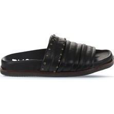 Bueno Shoes Siyah Deri Kadın Düz Terlik 01WU5829 01WU5829