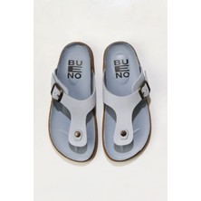 Bueno Shoes Mavi Nubuk Kadın Parmak Arası Terlik 01WS11002 01WS11002