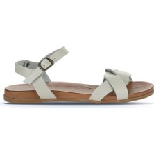 Bueno Shoes Yeşil Deri Kadın Düz Sandalet 01WU4253 01WU4253