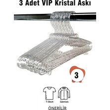 Nelson Kristal Askı Şeffaf Büyük Boy 3 Adet Elbise Askısı Vıp
