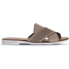 Bueno Shoes Gümüş Deri Kadın Düz Terlik 01WA3005 01WA3005