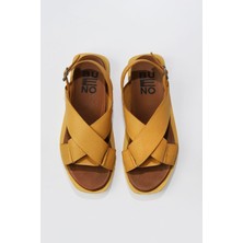 Bueno Shoes Sarı Deri Kadın Sandalet 01WS2801 01WS2801