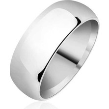 Gumush 8 mm Düz Bombeli Gümüş Alyans