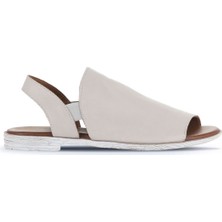 Bueno Shoes Gri Deri Kadın Düz Sandalet 01WA3008 01WA3008