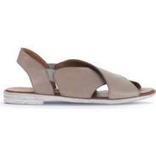 Bueno Shoes Gümüş Deri Kadın Düz Sandalet 01WA3009 01WA3009