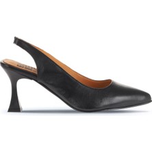 Bueno Shoes Siyah Deri Kadın Topuklu Ayakkabı 01WA1400 01WA1400