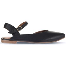 Bueno Shoes Siyah Deri Kadın Düz Sandalet 01WA3310 01WA3310