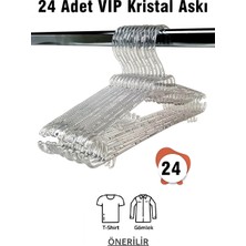 Nelson Kristal Askı Şeffaf Büyük Boy 24 Adet Elbise Askısı Vıp