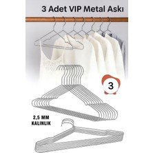 Nelson Metal Elbise Kıyafet Askısı,3 Adet, Giysi Askısı,pantolon Askısı Tel Askı Vıp