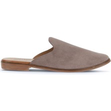 Bueno Shoes Gri Koyu Alf Süet Kadın Düz Terlik 01WA7006 01WA7006