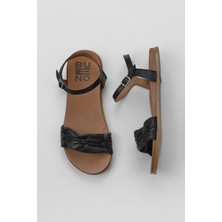 Bueno Shoes Siyah Deri Kadın Topuklu Sandalet 01WU4230 01WU4230