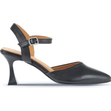 Bueno Shoes Siyah Deri Kadın Topuklu Ayakkabı 01WA1403 01WA1403