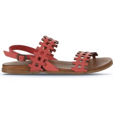 Bueno Shoes Mercan Deri Kadın Düz Sandalet 01WU4242 01WU4242