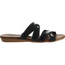 Bueno Shoes Siyah Parlak Deri Kadın Düz Terlik 01WU7424 01WU7424