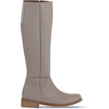 Bueno Shoes Gri Deri Kadın Düz Çizme 01WT5305 01WT5305