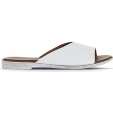 Bueno Shoes Beyaz Deri Kadın Düz Terlik 01WA3010 01WA3010