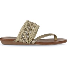 Bueno Shoes Sarı Parlak Deri Kadın Parmak Arası Terlik 01WU7448 01WU7448