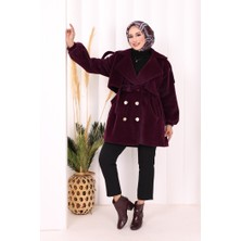 Bym Fashion Düğmeli Kaban 70059 Mor