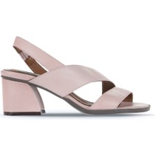 Bueno Shoes Gül Kurusu Deri Kadın Topuklu Sandalet 01WA3502 01WA3502