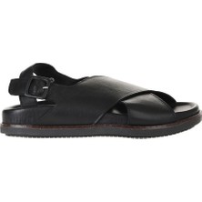 Bueno Shoes Siyah Deri Kadın Düz Sandalet 01WU5815 01WU5815