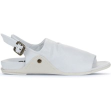 Bueno Shoes Beyaz Deri Kadın Düz Sandalet 01WU7603 01WU7603