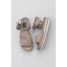 Bueno Shoes Gri Deri Kadın Düz Sandalet 01WS4216 01WS4216
