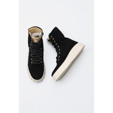 Bueno Shoes Siyah Süet Kadın Spor Bot 01WT3404 01WT3404