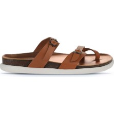 Bueno Shoes Taba Parlak Deri Kadın Parmak Arası Terlik 01WS11000 01WS11000