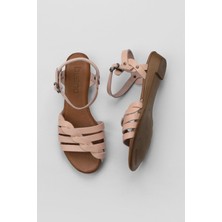 Bueno Shoes Pudra Deri Kadın Düz Sandalet 01WU3901 01WU3901
