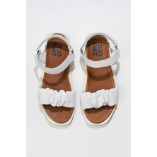 Bueno Shoes Beyaz Deri Kadın Sandalet 01WU3317 01WU3317