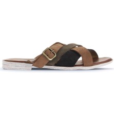 Bueno Shoes Taba Multi Alf Süet Kadın Düz Terlik 01WA3019 01WA3019