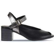 Bueno Shoes Siyah Multi Deri Kadın Topuklu Sandalet 01WA2811 01WA2811