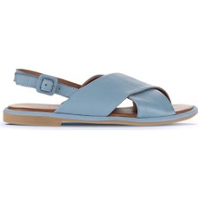 Bueno Shoes Mavi Açık Deri Kadın Düz Sandalet 01WA3600 01WA3600