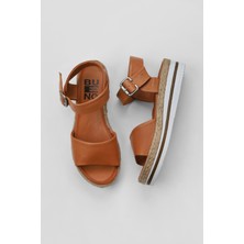 Bueno Shoes Taba Deri Kadın Düz Sandalet 01WS4216 01WS4216