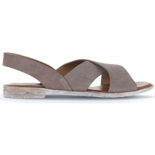 Bueno Shoes Gri Koyu Alf Süet Kadın Düz Sandalet 01WA3015 01WA3015