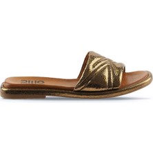 Bueno Shoes Bronz Parlak Deri Kadın Düz Terlik 01WU4100 01WU4100