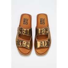 Bueno Shoes Bronz Parlak Deri Kadın Düz Terlik 01WU3307 01WU3307