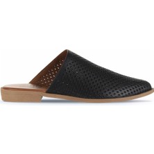 Bueno Shoes Siyah Deri Kadın Düz Terlik 01WA9200 01WA9200